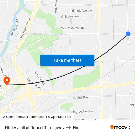 Nbd Averill at Robert T Longway to Flint map