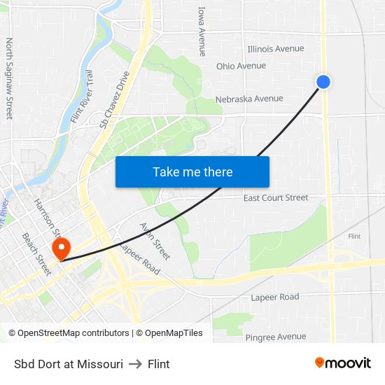 Sbd Dort at Missouri to Flint map