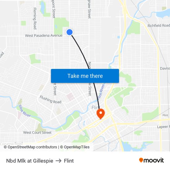 Nbd Mlk at Gillespie to Flint map