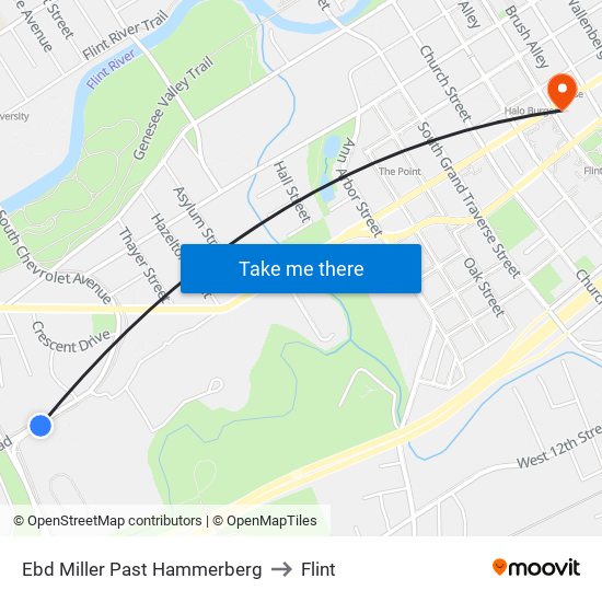 Ebd Miller Past Hammerberg to Flint map