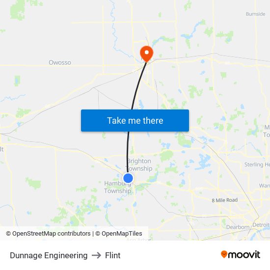 Dunnage Engineering to Flint map