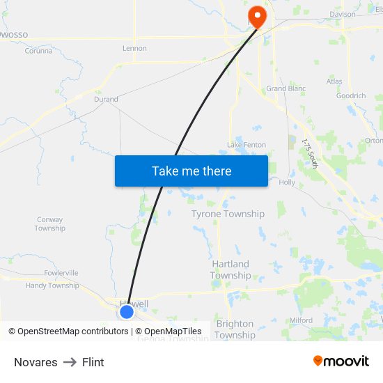 Novares to Flint map