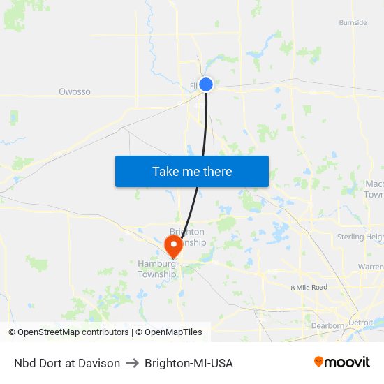 Nbd Dort at Davison to Brighton-MI-USA map