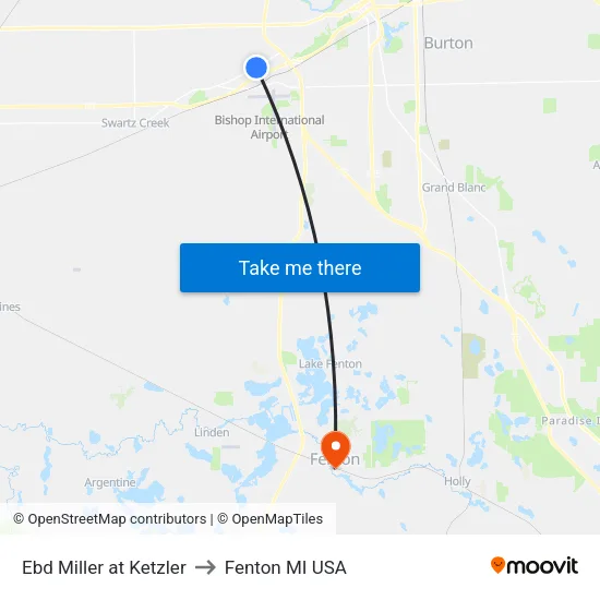 Ebd Miller at Ketzler to Fenton MI USA map