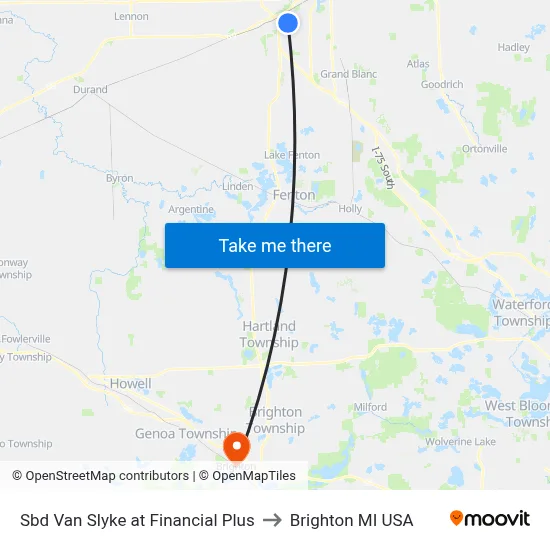 Sbd Van Slyke at Financial Plus to Brighton MI USA map
