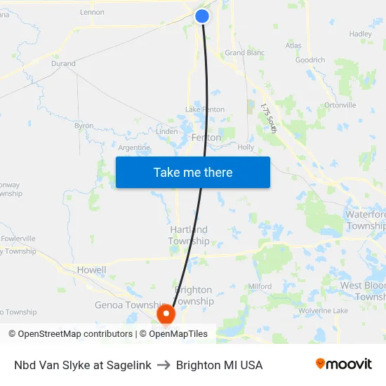 Nbd Van Slyke at Sagelink to Brighton MI USA map