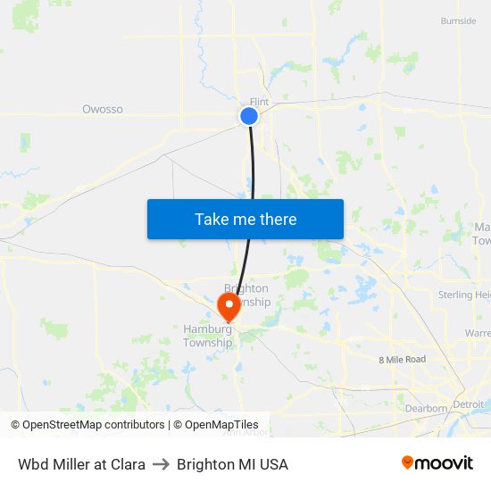 Wbd Miller at Clara to Brighton MI USA map