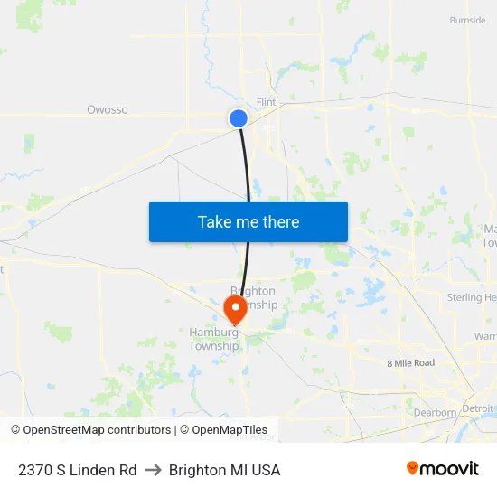 2370 S Linden Rd to Brighton MI USA map