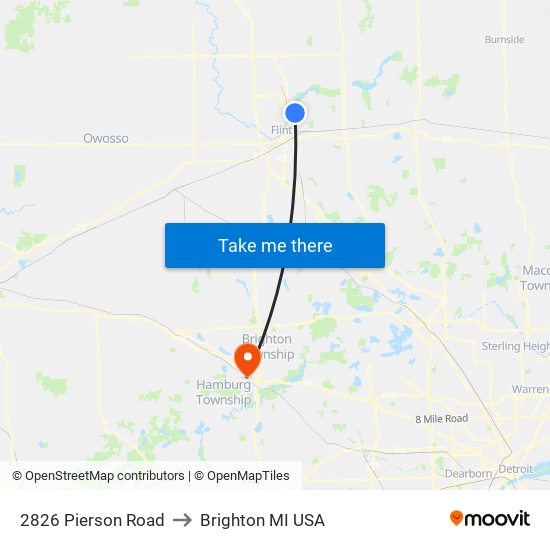 2826 Pierson Road to Brighton MI USA map