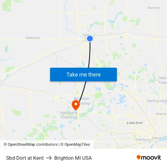 Sbd Dort at Kent to Brighton MI USA map