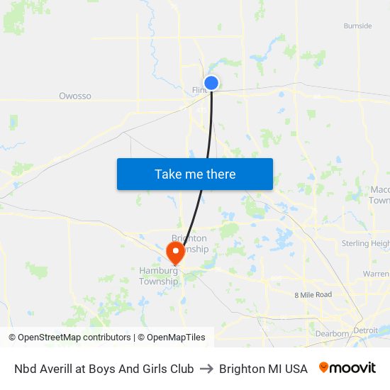 Nbd Averill at Boys And Girls Club to Brighton MI USA map