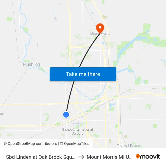 Sbd Linden at Oak Brook Square to Mount Morris MI USA map