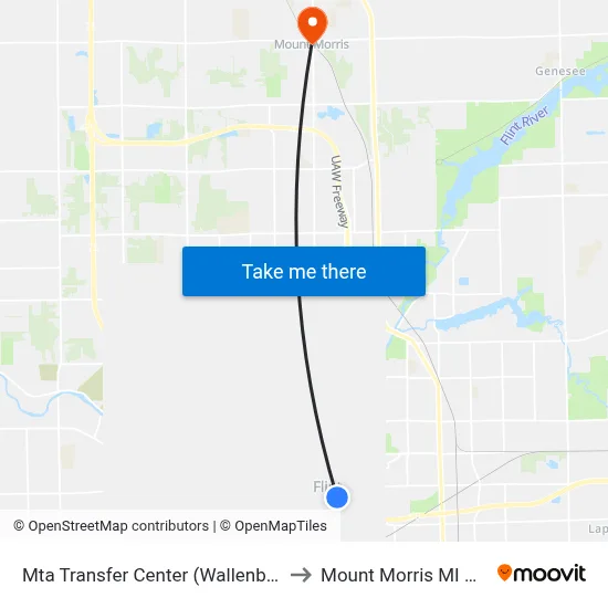 Mta Transfer Center (Wallenberg) to Mount Morris MI USA map