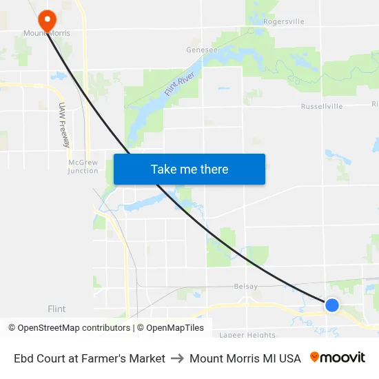 Ebd Court at Farmer's Market to Mount Morris MI USA map