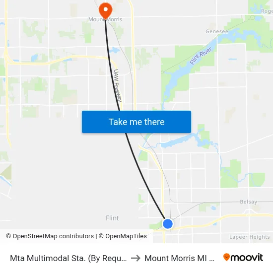 Mta Multimodal Sta. (By Request) to Mount Morris MI USA map