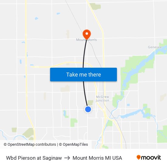 Wbd Pierson at Saginaw to Mount Morris MI USA map