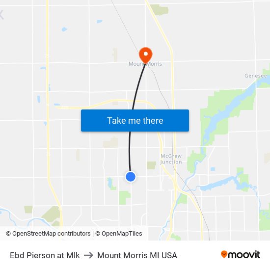 Ebd Pierson at Mlk to Mount Morris MI USA map