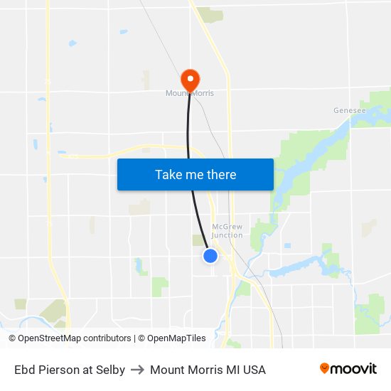 Ebd Pierson at Selby to Mount Morris MI USA map