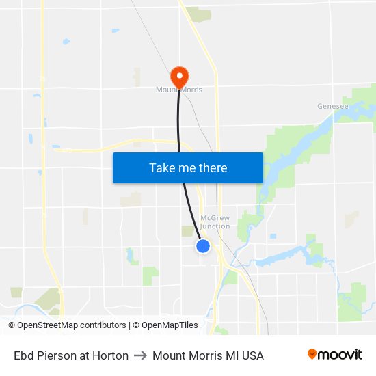 Ebd Pierson at Horton to Mount Morris MI USA map