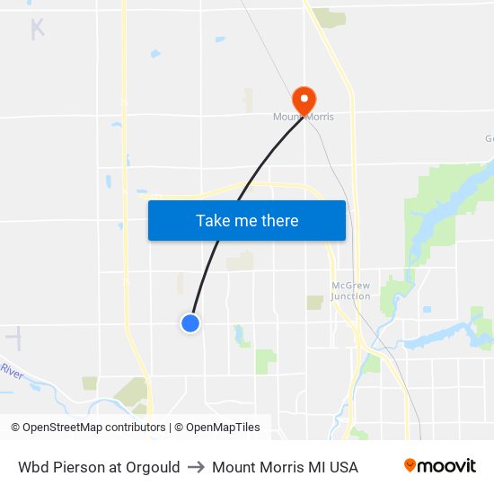 Wbd Pierson at Orgould to Mount Morris MI USA map