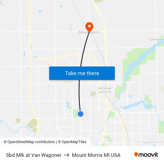 Sbd Mlk at Van Wagoner to Mount Morris MI USA map