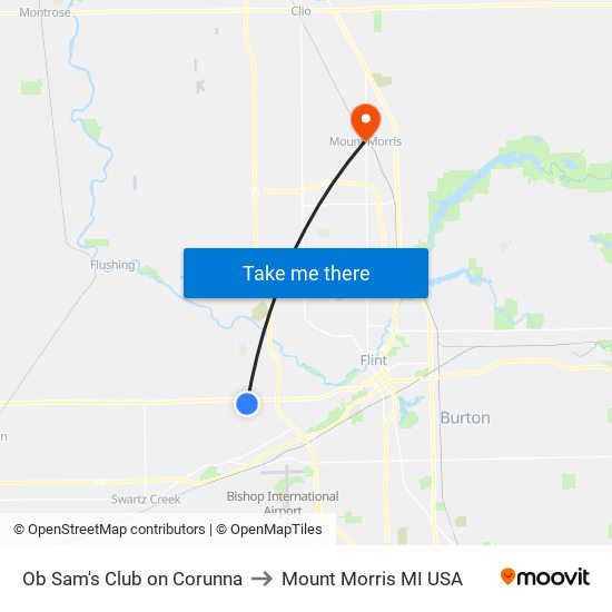 Ob Sam's Club on Corunna to Mount Morris MI USA map