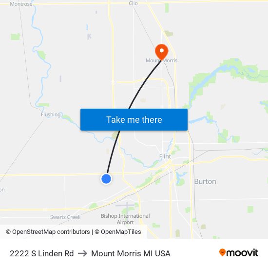 2222 S Linden Rd to Mount Morris MI USA map