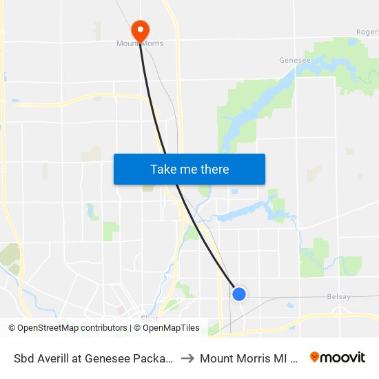 Sbd Averill at Genesee Packaging to Mount Morris MI USA map