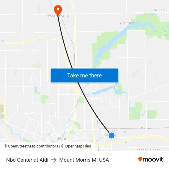 Nbd Center at Aldi to Mount Morris MI USA map