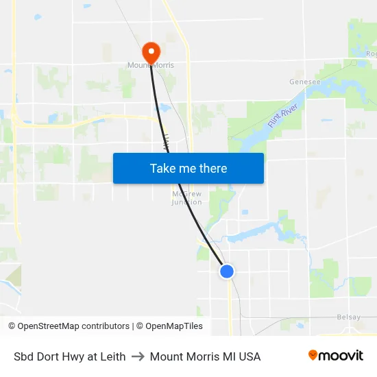 Sbd Dort Hwy at Leith to Mount Morris MI USA map