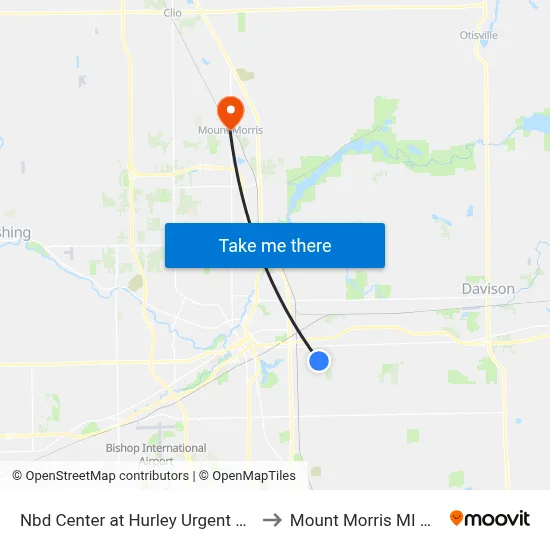 Nbd Center at Hurley Urgent Care to Mount Morris MI USA map