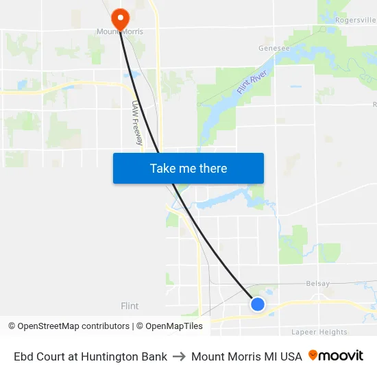 Ebd Court at Huntington Bank to Mount Morris MI USA map