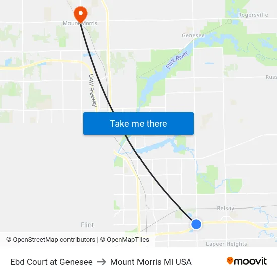 Ebd Court at Genesee to Mount Morris MI USA map