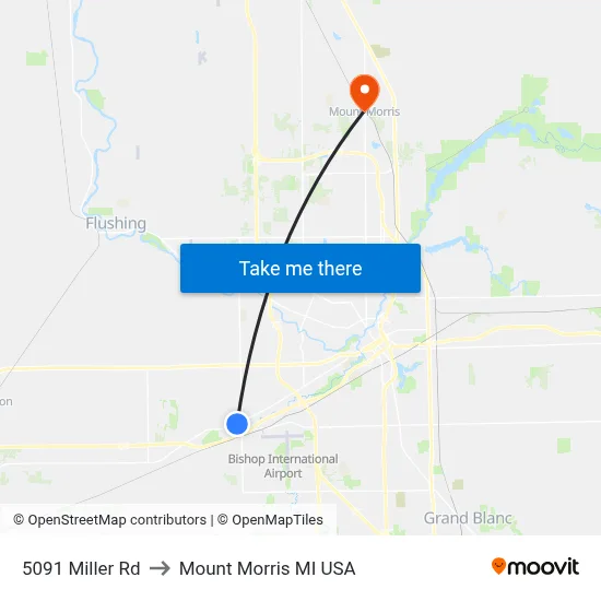 5091 Miller Rd to Mount Morris MI USA map