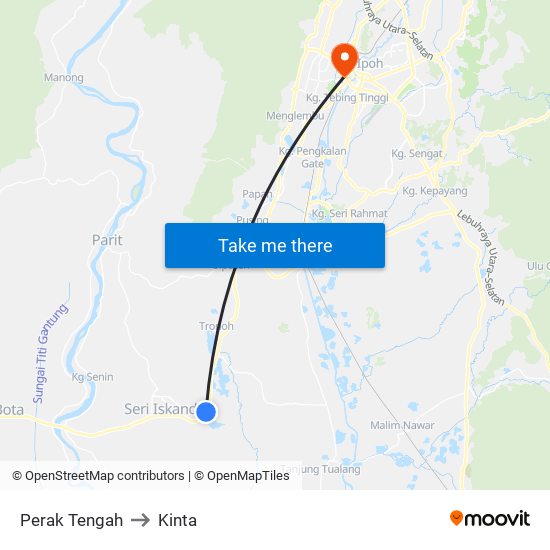 Perak Tengah to Kinta map