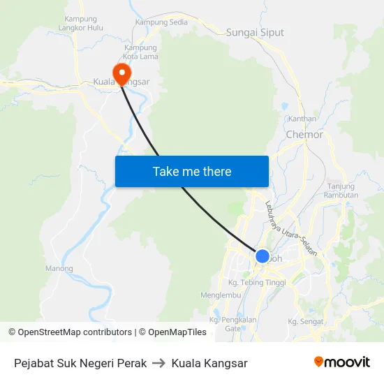 Pejabat Suk Negeri Perak to Kuala Kangsar map