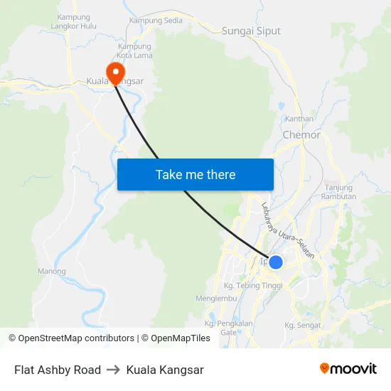 Flat Ashby Road to Kuala Kangsar map