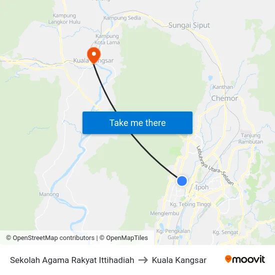 Sekolah Agama Rakyat Ittihadiah to Kuala Kangsar map