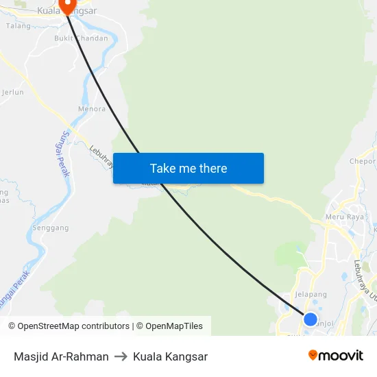 Masjid Ar-Rahman to Kuala Kangsar map