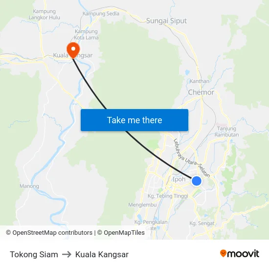 Tokong Siam to Kuala Kangsar map