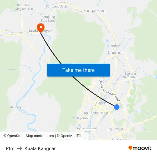 Rtm to Kuala Kangsar map