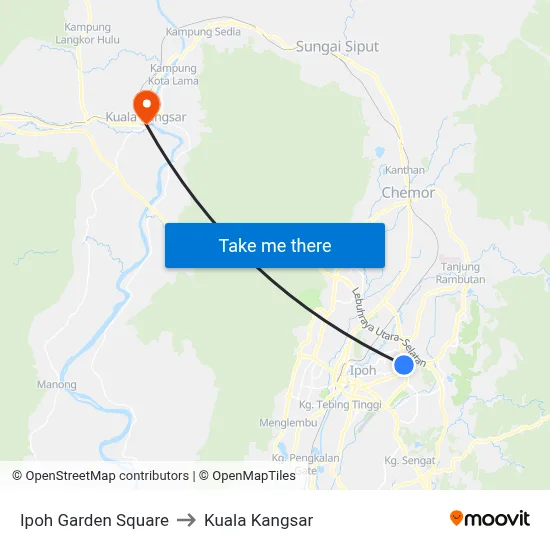 Ipoh Garden Square to Kuala Kangsar map