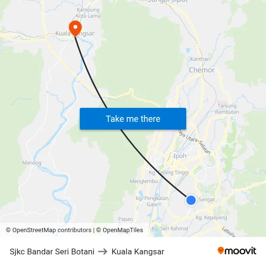 Sjkc Bandar Seri Botani to Kuala Kangsar map