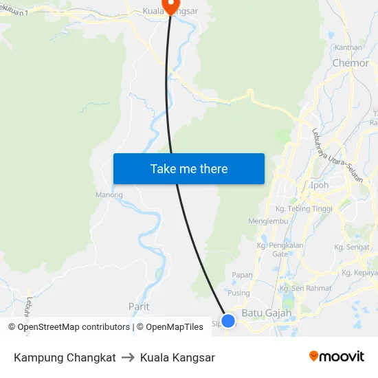 Kampung Changkat to Kuala Kangsar map