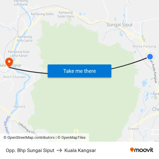 Opp. Bhp Sungai Siput to Kuala Kangsar map