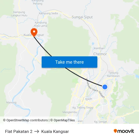 Flat Pakatan 2 to Kuala Kangsar map