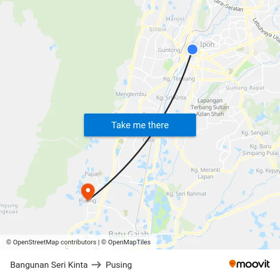 Bangunan Seri Kinta to Pusing map