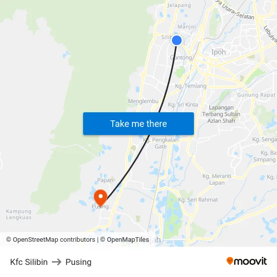 Kfc Silibin to Pusing map