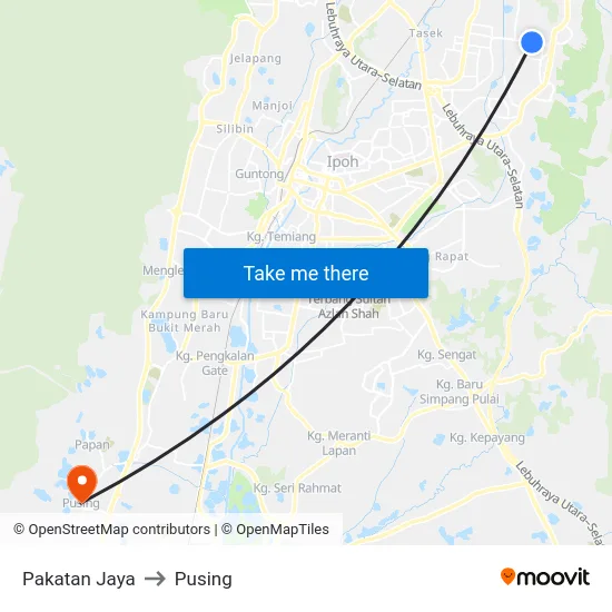 Pakatan Jaya to Pusing map
