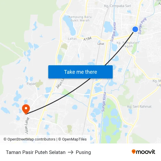 Taman Pasir Puteh Selatan to Pusing map